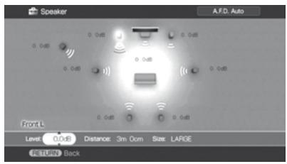 SONY STR-DA3500 - Appuyez à plusieurs reprises sur / pour sélectionner « settings », puis appuyez sur  ou . - 2