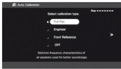 SONY STR-DA3500 - Appuyez à plusieurs reprises sur / pour sélectionner le type auto calibration, puis appuyez sur . - 1