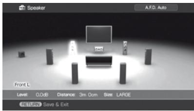 SONY STR-DA3500 - Appuyez à plusieurs reprises sur / pour sélectionner « settings », puis appuyez sur  ou . - 1