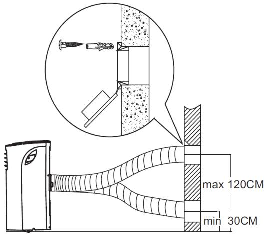 MAROUE PACS8K - Installation du tuyau d'évacuation dans le mur - 2