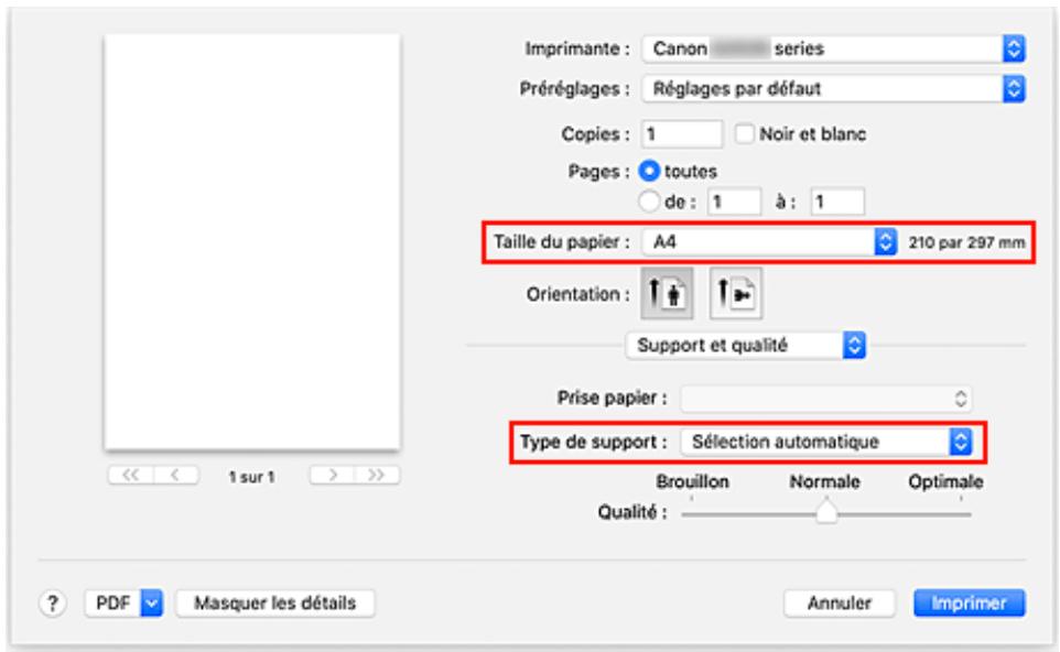 CANON G650 - Vérifiez les réglages d'impression - 1