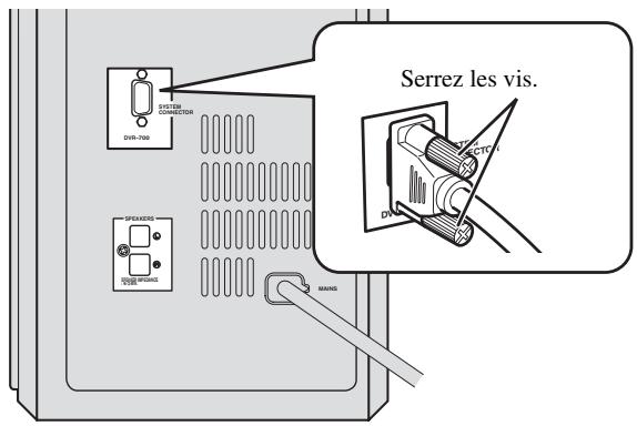 YAMAHA DVX700 - - Connexion du lecteur de DVD et du caisson de graves/de la commande du système - 2