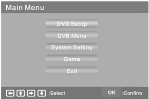 BRANDT BDVD49TNT - Menu principal - 1