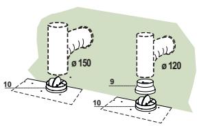 AIRLUX AH63BRK - Branchement avec un tube de 120 - 1