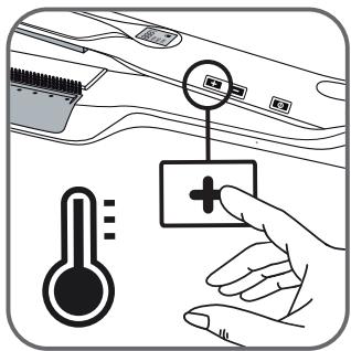 L OREAL PARIS STEAMPOD - 2) Sélectionnez la température idéale pour le type de cheveux traités à l'aide des boutons + et - : - 3