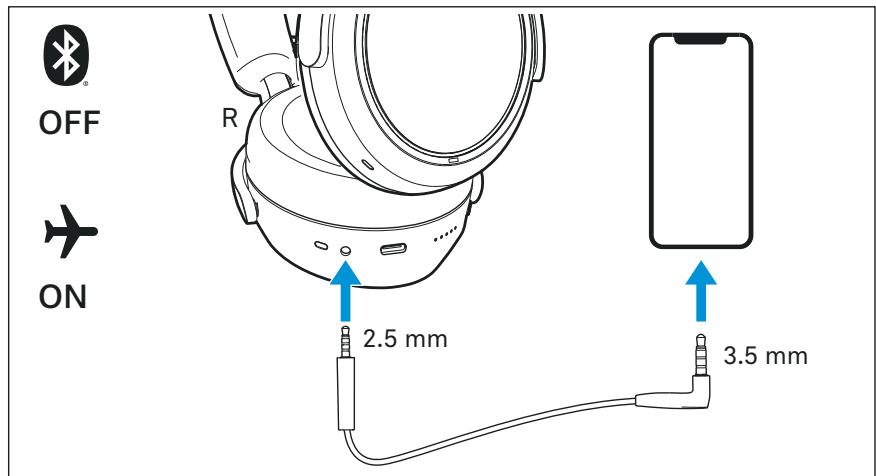 SENNHEISER Momentum 4 - Raccorder le casque en utilisant le câble audio - 1