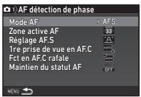 PENTAX K-1 II SILVER + GRIP K1EDITION LIMITE - Réglage de la mise au point automatique lors de prise de vue avec le viseur - 2