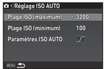 PENTAX K-1 II SILVER + GRIP K1EDITION LIMITE - Réglage de la plage de ISO AUTO - 1