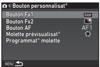 PENTAX K-1 II SILVER + GRIP K1EDITION LIMITE - Réglage du fonctionnement du bouton - 1