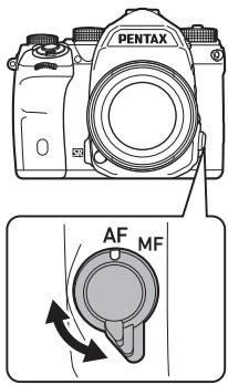 PENTAX K-1 II SILVER + GRIP K1EDITION LIMITE - Réglez le sélecteur du mode de mise au point sur AF. - 1