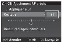 PENTAX K-1 II SILVER + GRIP K1EDITION LIMITE - Sélectionnez [réglage] et ajustez la valeur. - 1
