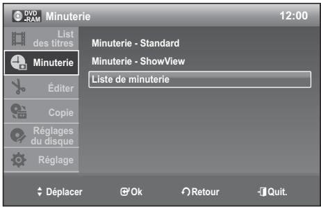 SAMSUNG DVD-VR 375 - Modifier la LISTE des enregistrements programmés - 1