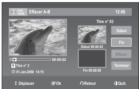 SAMSUNG DVD-VR 375 - Supprimer une section d'un titre (effacer a-b) - 4