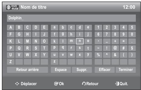 SAMSUNG DVD-VR 375 - Modification du nom d'un titre dans la liste de lecture - 3