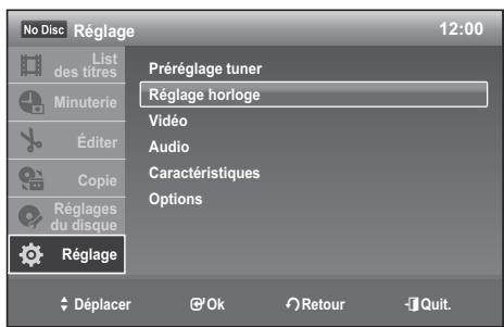 SAMSUNG DVD-VR 375 - Réglage horloge - 1