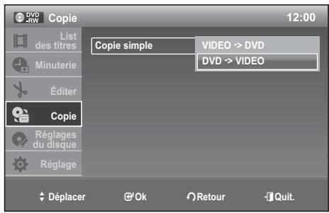 SAMSUNG DVD-VR 375 - Copier directement du lecteur DVD au magnétoscope - 1