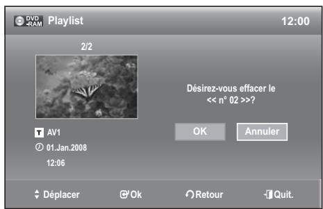 SAMSUNG DVD-VR 375 - Suppression d'un titre de la liste de lecture - 1