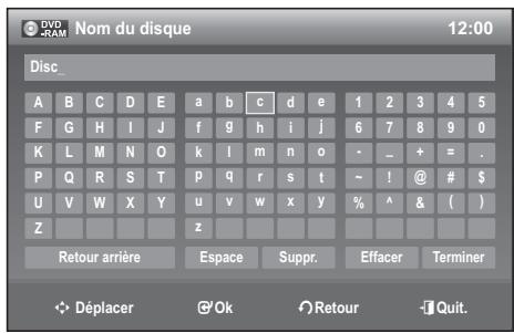 SAMSUNG DVD-VR 375 - Modification du nom du disque - 4