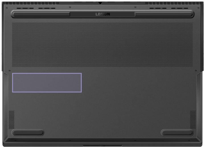 LENOVO LEGION7Z/1I7/32/1/2080 - Emplacement de l'étiquette d'identification FCC et IC - 1