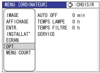 HITACHI PJ-TX 300 - Menu OPT. - 1