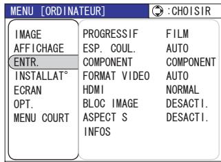 HITACHI PJ-TX 300 - Menu ENTR. - 1