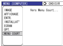 HITACHI PJ-TX 300 - Pour passer de MENU detailed à MENU COURT - 4