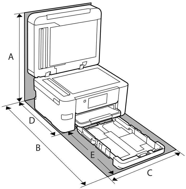 EPSON WF-3825 - Lieu et espace d'installation - 1
