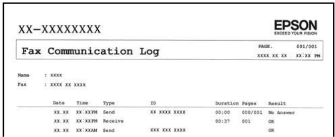 EPSON WF-3825 - Fonctions : différents rapports de fax - 1