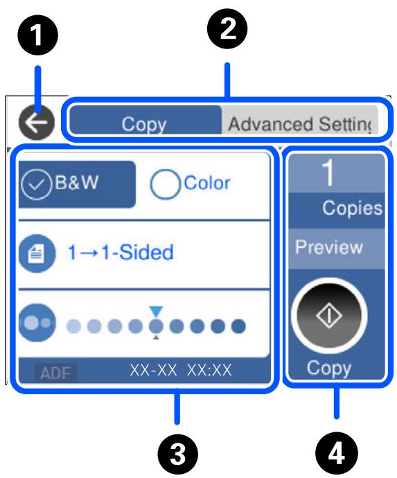 EPSON WF-3825 - Configuration de l'écran de menu - 1