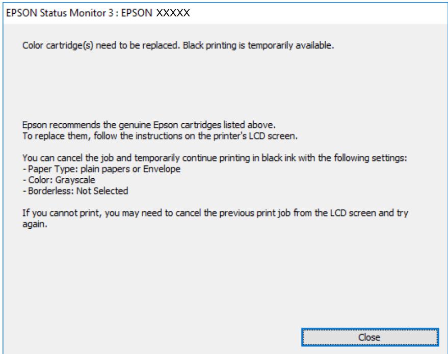 EPSON WF-3825 - Continuer temporairement à imprimer avec de l'encre noire uniquement (windows) - 2