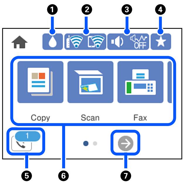 EPSON WF-3825 - Configuration de l'écran d'accueil - 1