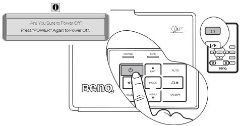 BENQ CP220 - Arrêt du projecteur - 1