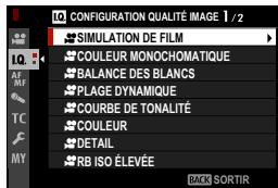 FUJIFILM X-E4 - Configuration qualité IMAGE (enregistrement video) - 1
