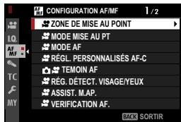 FUJIFILM X-E4 - Configuration af/mf (enregistrement vidéo) - 1