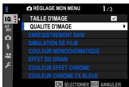 FUJIFILM X-E4 - Réglage mon MENU - 3