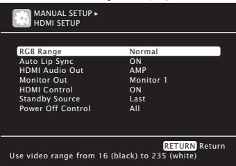 MARANTZ SR7005 - Éléments qui peuvent être réglés avec la méthode "manual setup - 2
