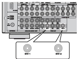 MARANTZ SR7005 - Pour le branchement de deux subwoofers - 1