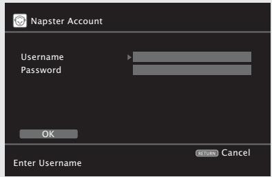 MARANTZ SR7005 - Appuyez sur net/usb, puis utilisez pour saisir "username" et "password". - 1