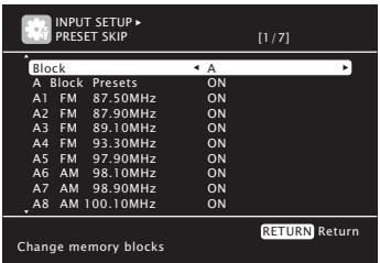 MARANTZ SR7005 - Éléments qui peuvent être modifiés avec la méthode "input setup - 1