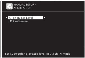 MARANTZ SR7005 - Éléments qui peuvent être réglés avec la méthode "manual setup - 3