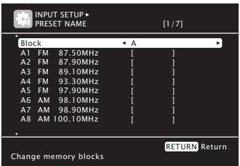 MARANTZ SR7005 - Éléments qui peuvent être modifiés avec la méthode "input setup - 2