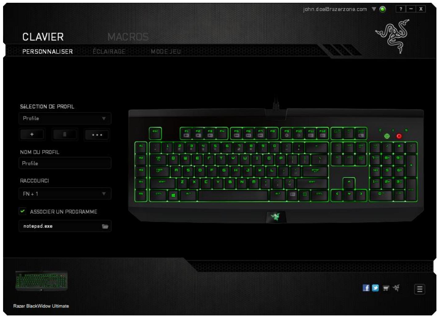 RAZER BLACKWINDOWULTIMATE - ONGLET clavier - 1