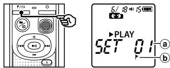 OLYMPUS VN-540 - Appuyez sur la touche à l'endroit où vous souhaitez ajouter une marque d'index ou une marque-temporaire. - 1