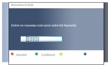PHILIPS DTR 5010 - Renommer une liste de favoris: - 1