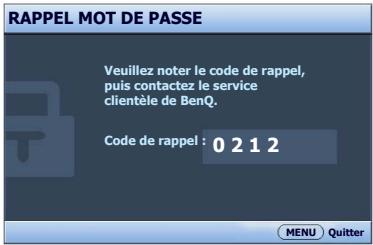 BENQ MX660 - Oubli du mot de passe - 2