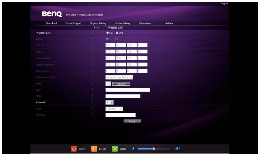 BENQ MX660 - Contrôler le projecteur à distance via un navigateur web - 10