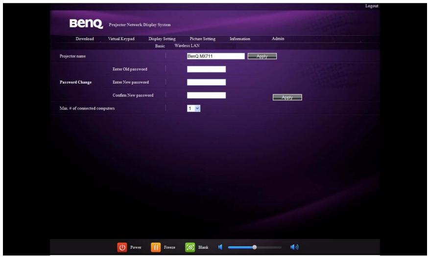 BENQ MX660 - Contrôler le projecteur à distance via un navigateur web - 9