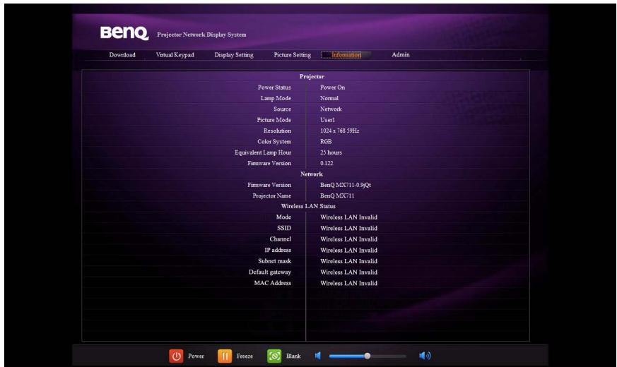 BENQ MX660 - Contrôler le projecteur à distance via un navigateur web - 7