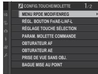 FUJIFILM X-T20 - CONFIG. Touche/Molette - 1