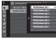 FUJIFILM X-T20 - Modification/Enregistrement Personnel - 1